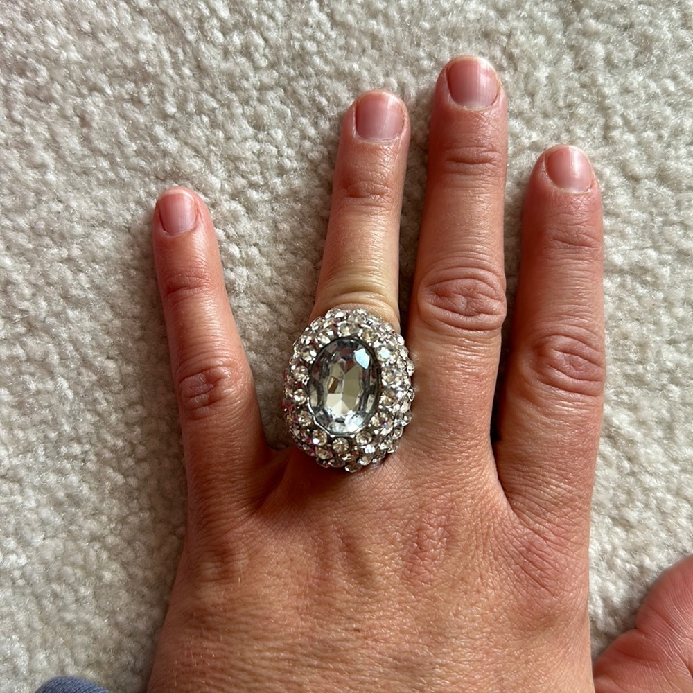 Costume jewelry ring. Glitzy and bedazzled!